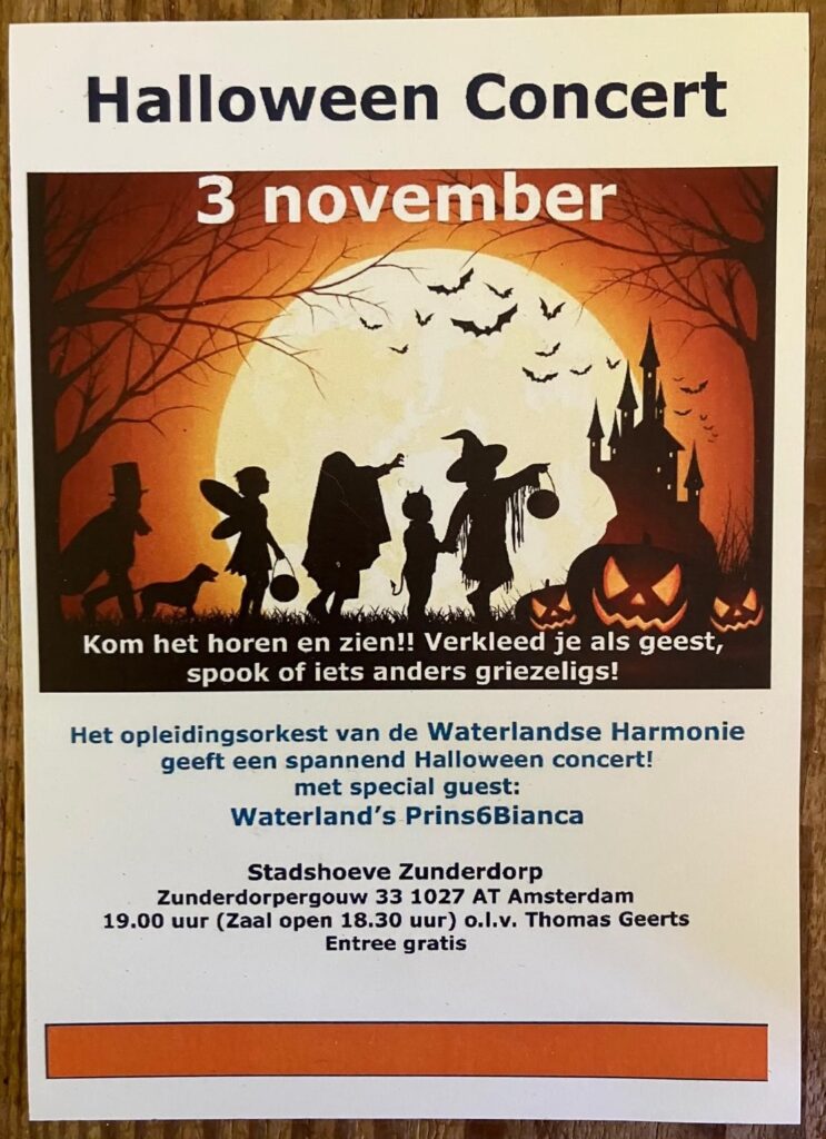 Halloweenconcert zondag 4 november Zunderdorp